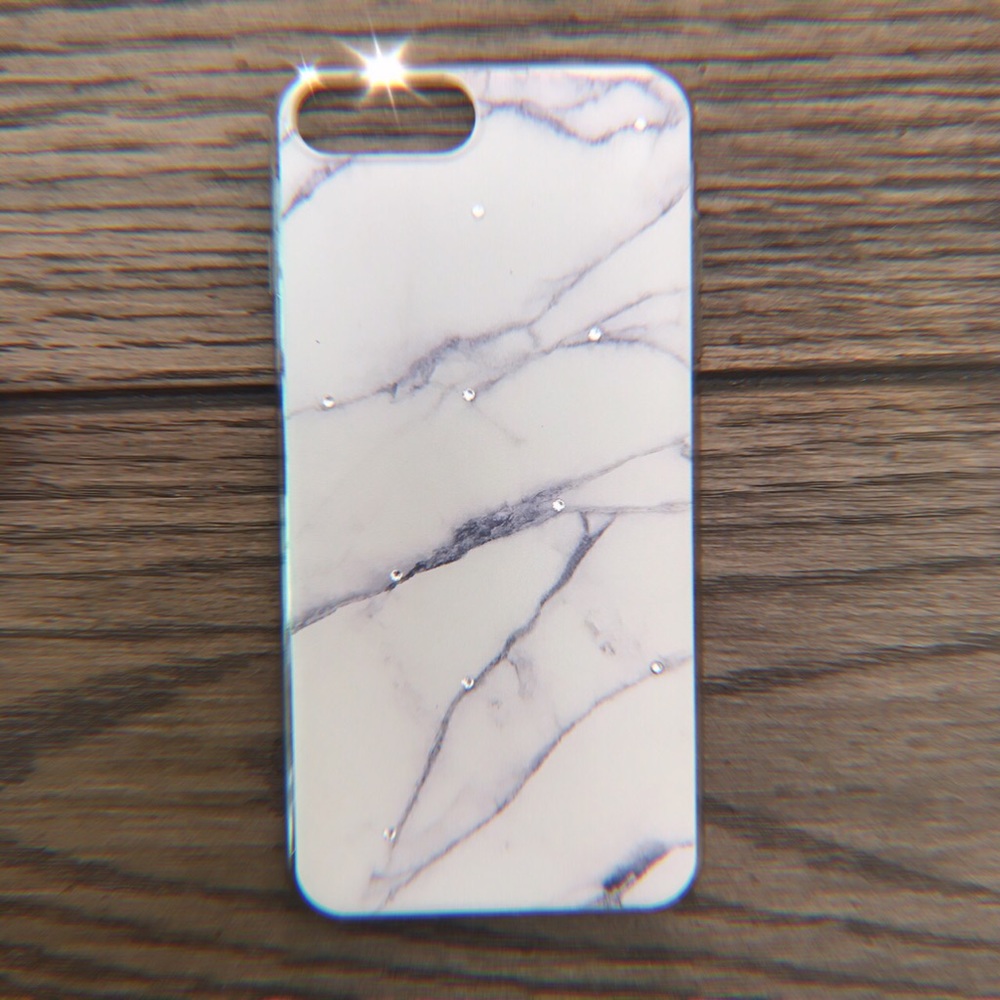 Marble Patterned iPhone 6/7plus case with gems